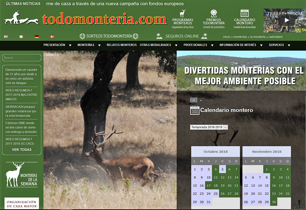 Entra en nuestro CALENDARIO MONTERO y conoce las monterías que se